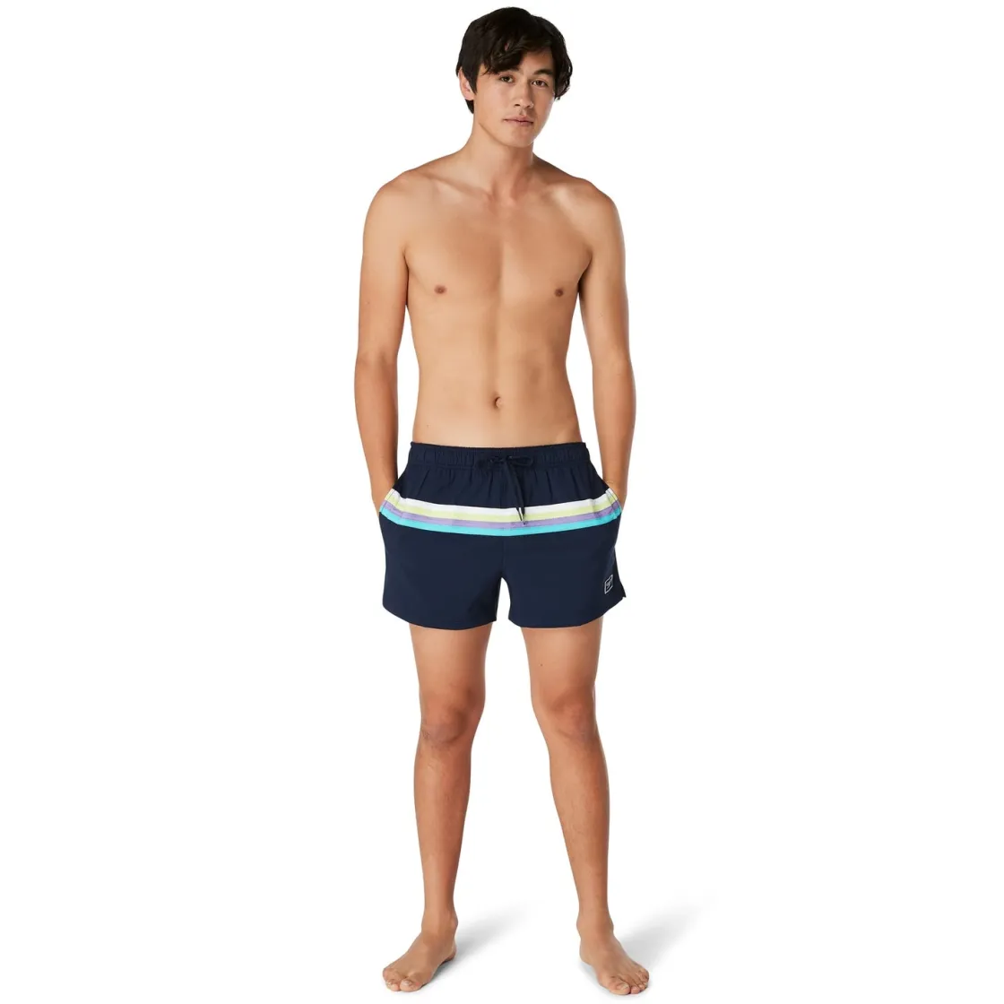Swim Trunks & Boardshorts-Speedo Colorblock Redondo Edge Volley 14" Navy