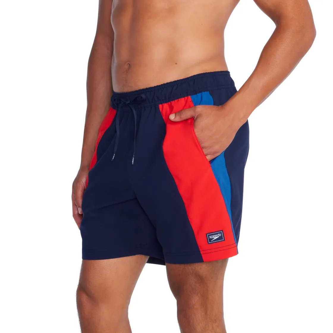 Swim Trunks & Boardshorts-Speedo Colorblock Redondo Edge Volley 17" Peacoat