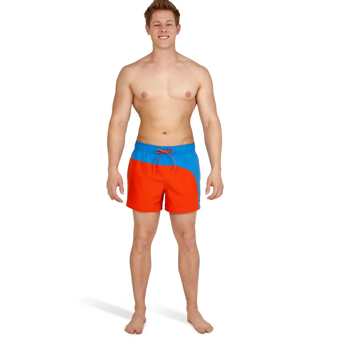 Swim Trunks & Boardshorts-Speedo Colorblock Redondo Edge Volley 14" Red/Blue