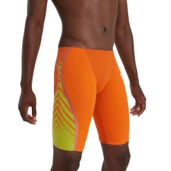 Tech Suits-Speedo Fastskin LZR Sonic Scorch Printed Intent Jammer - Fina Approved Orange Yellow