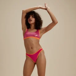 Two Pieces-Speedo Flu3nte Foil Convertible Top Pink