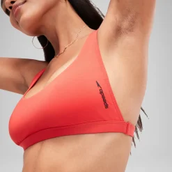 Two Pieces-Speedo Flu3nte Solid Convertible Top Red