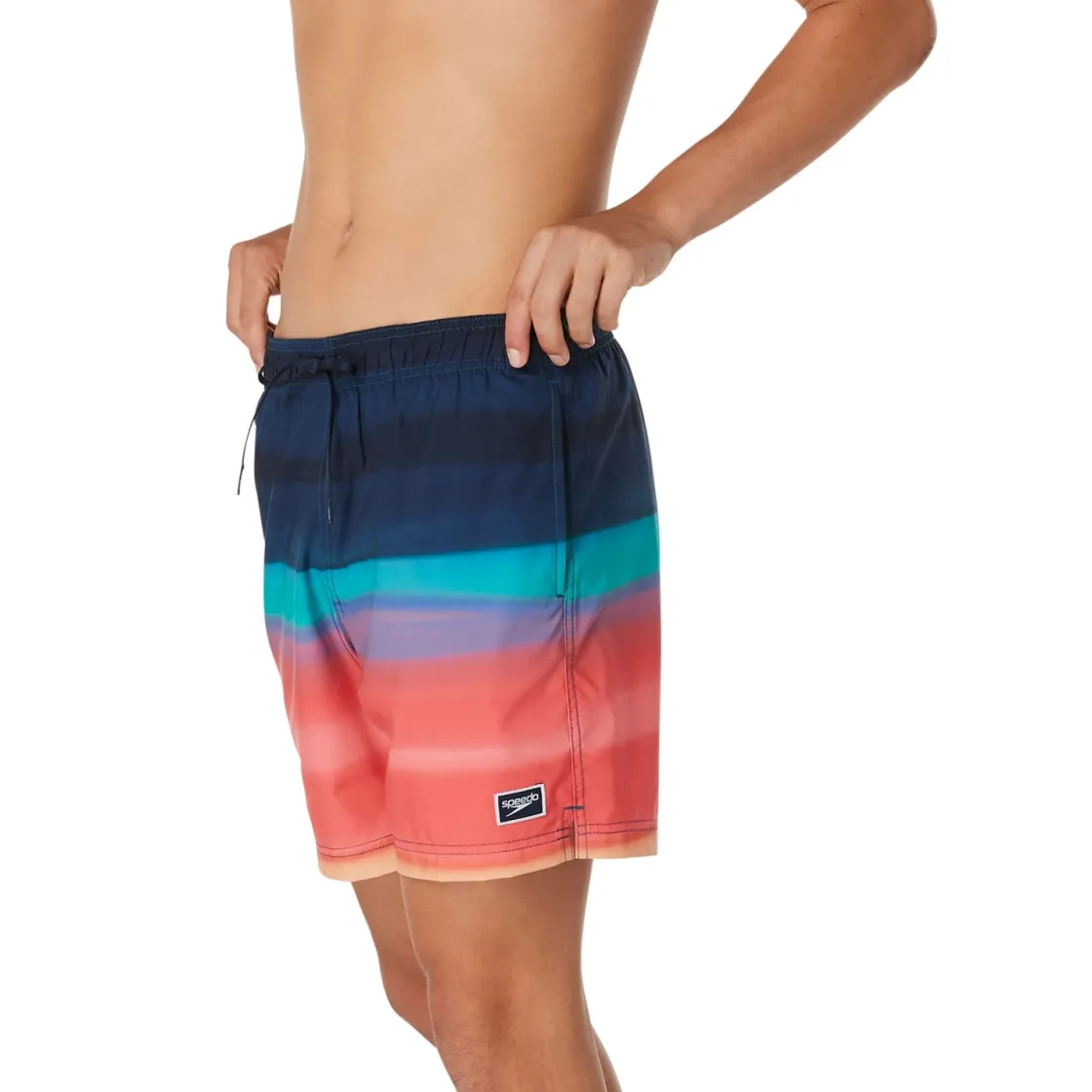 Swim Trunks & Boardshorts-Speedo Printed Redondo Edge Volley 17" Sun Kissed Coral