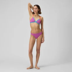 Two Pieces-Speedo Solid Crossback Triangle Top Kiki Pink