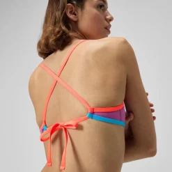 Two Pieces-Speedo Solid Crossback Triangle Top Kiki Pink