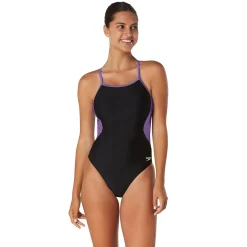 Racing|One Pieces-Speedo Solid Flyback One Piece Purple