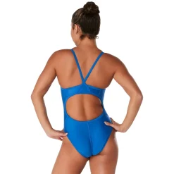 Racing|One Pieces-Speedo Solid Flyback One Piece royal blue