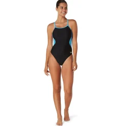 Racing|One Pieces-Speedo Solid Flyback One Piece royal blue