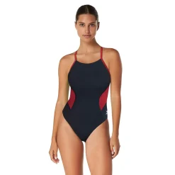 Racing|One Pieces-Speedo Spark Splice Crossback One Piece Maroon/Black